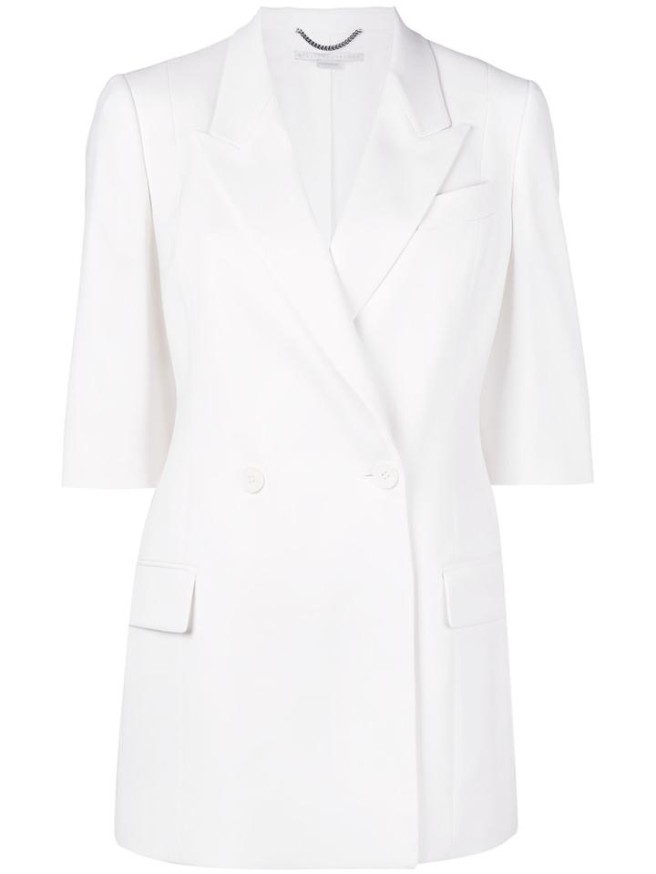 Stella Mccartney - Double Breasted Blazer - Women - Cotton/viscose/wool/elastolefin - 40, White, Cotton/viscose/wool/elastolefin