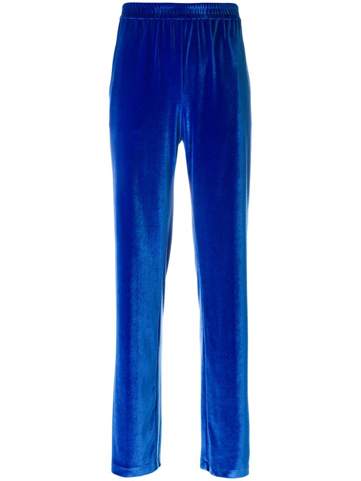 Msgm Contrast Stripe Trousers - Blue