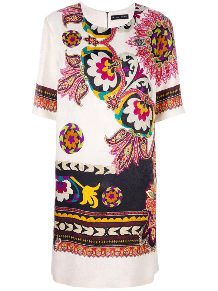 Etro Floral Print Dress - Nude & Neutrals