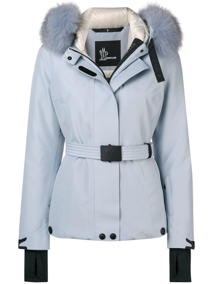 Moncler Grenoble Fox Fur Hooded Jacket - Blue