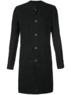 Label Under Construction Buttoned Coat - Black