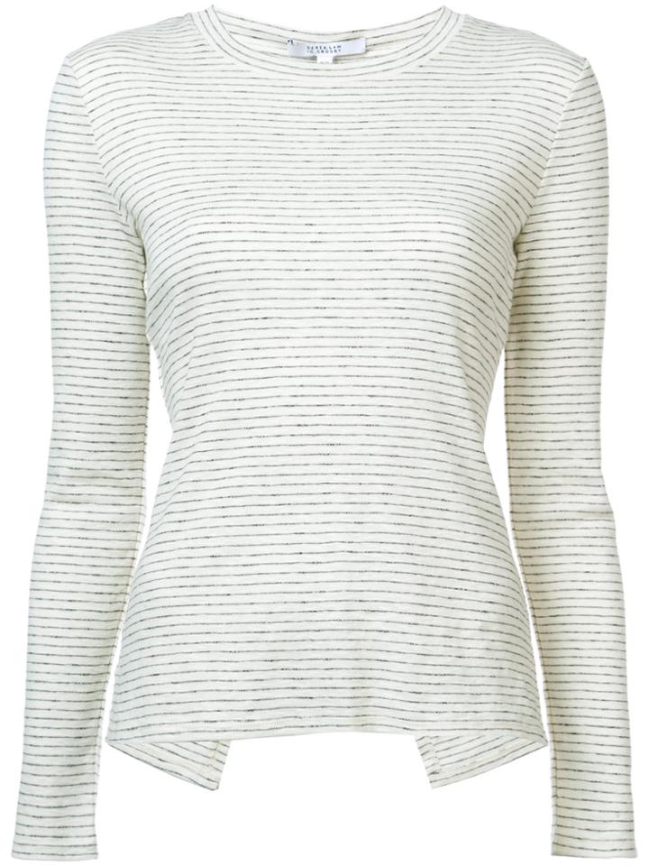 Derek Lam 10 Crosby Long Sleeve Tee Asymmetrical Back Detail - Nude &