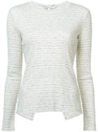 Derek Lam 10 Crosby Long Sleeve Tee Asymmetrical Back Detail - Nude &