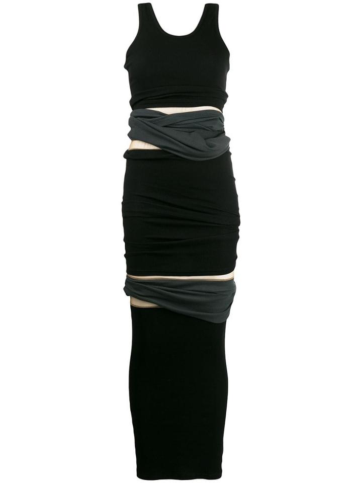 Y/project Contrasting Inserts Tank Dress - Black