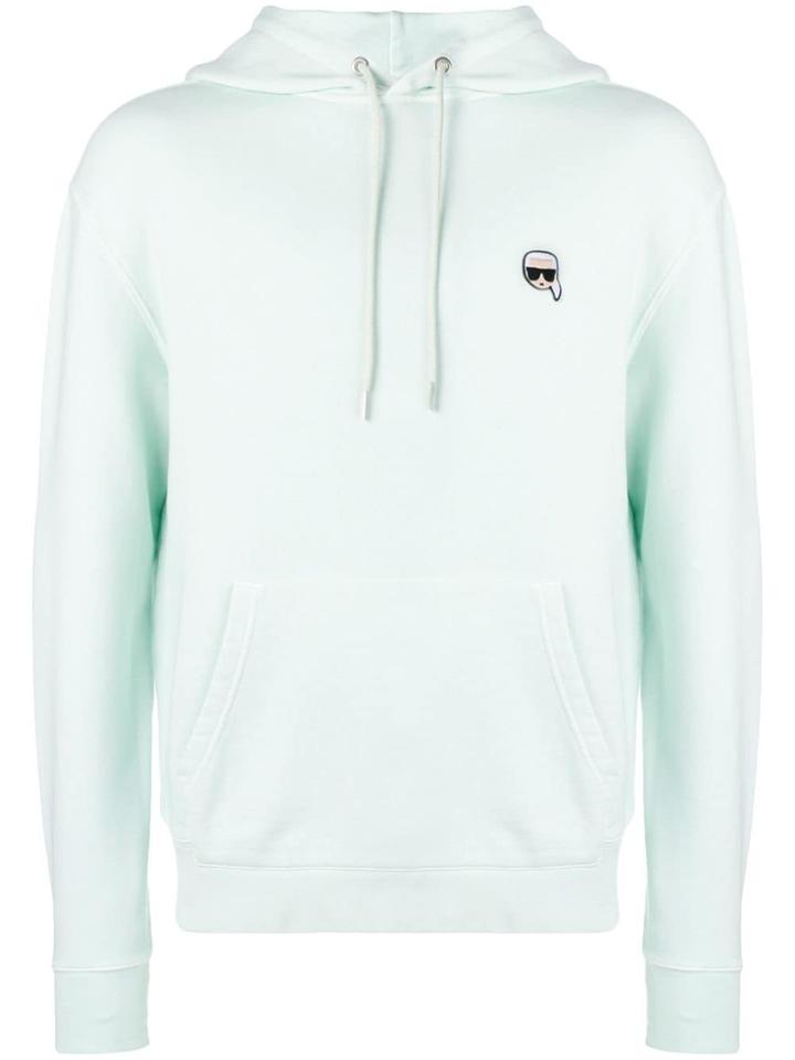 Karl Lagerfeld Small Ikonik Patch Hoodie - Green