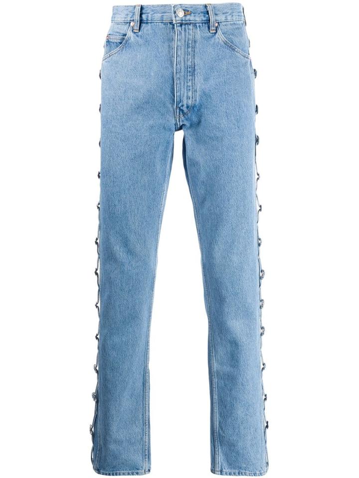 Martine Rose Side Button Panel Jeans - Blue