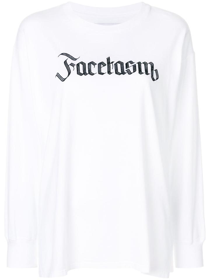 Facetasm - Logo Print Sweatshirt - Women - Cotton - V, White, Cotton