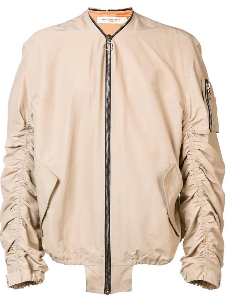 Mr. Completely 'shell' Bomber Jacket, Men's, Size: Small, Nude/neutrals, Polyester/silk/cotton/nylon