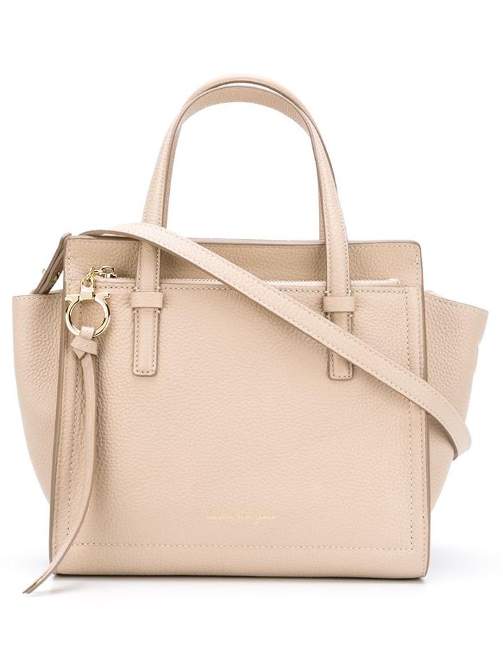 Salvatore Ferragamo Amy Tote, Women's, Nude/neutrals, Calf Leather