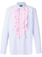 Comme Des Garçons Homme Plus Ruffled Checked Bib Shirt - Blue