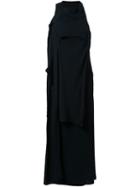 Eckhaus Latta Deconstructed Asymmetric Long Dress, Women's, Size: Medium/large, Black, Rayon