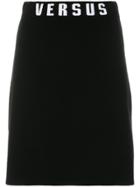 Versus Fitted Logo Skirt - Black