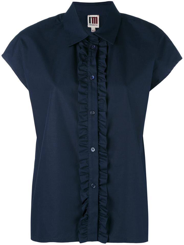 I'm Isola Marras Ruffle Front Shirt - Blue