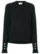 3.1 Phillip Lim - Faux-pearl Embellished Sweater - Women - Polyamide/spandex/elastane/wool/yak - M, Grey, Polyamide/spandex/elastane/wool/yak