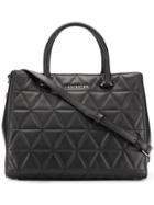 Lancaster Embossed Quilt Tote Bag - Black