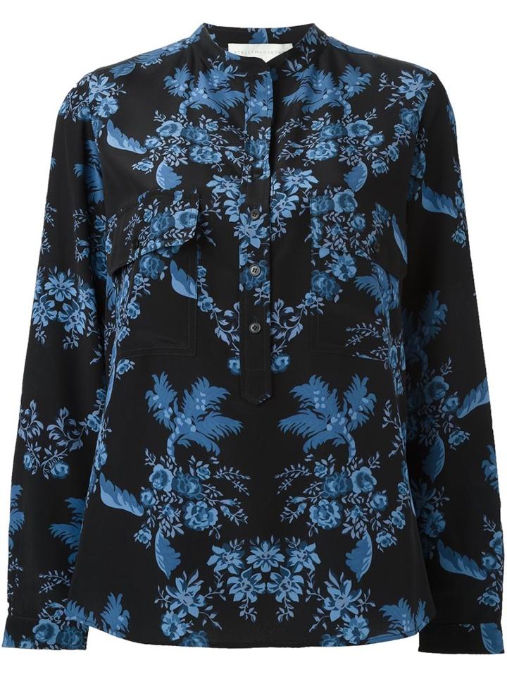 Stella Mccartney 'estelle' Crepe De Chine Shirt, Women's, Size: 44, Blue, Silk