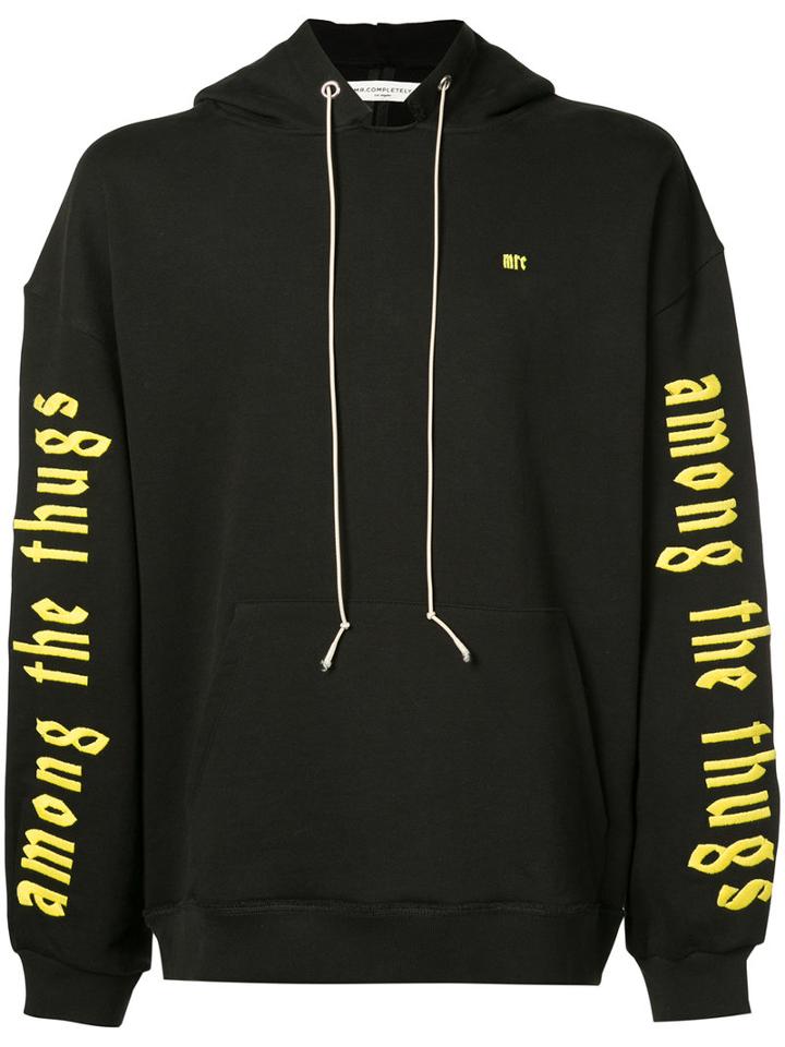 Mr. Completely - Printed Sleeve Hoodie - Men - Cotton - S, Black, Cotton