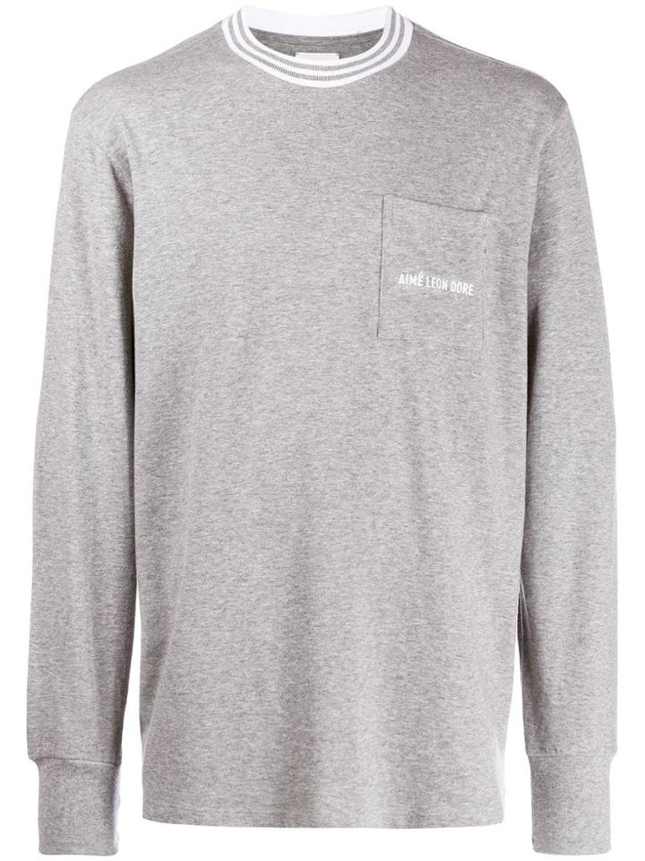 Aimé Leon Dore Logo Pocket Sweatshirt - Grey