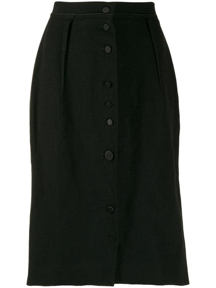 Lanvin Pre-owned 2005s Slim Buttoned Skirt - Black