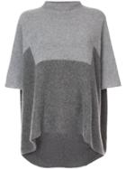 The Elder Statesman Contrast Colour Shortsleeved Sweater - Grey