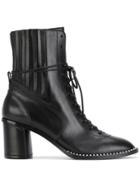 Casadei Textured Studded Ankle Boots - Black
