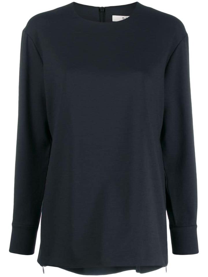 Tibi Round Neck Blouse - Black