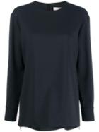 Tibi Round Neck Blouse - Black