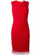 Givenchy Ruffle Embellished Pencil Dress, Women's, Size: 38, Red, Polyamide/polyester/spandex/elastane
