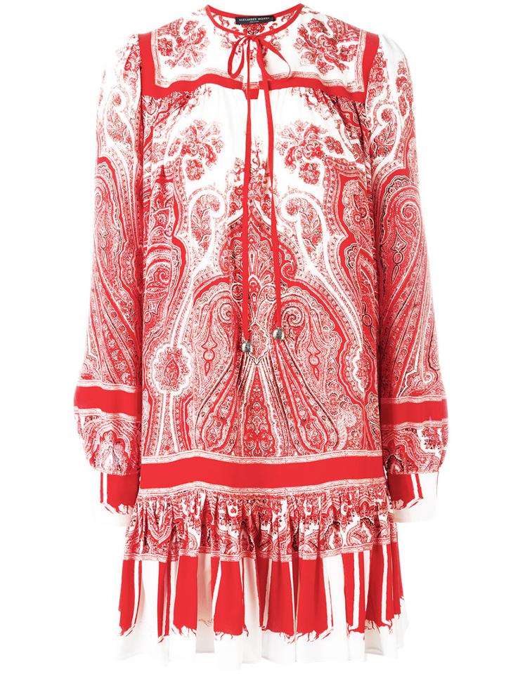 Alexander Mcqueen - Paisley Print Dress - Women - Silk - 46, Red, Silk