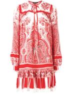 Alexander Mcqueen - Paisley Print Dress - Women - Silk - 46, Red, Silk