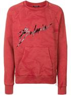 Balmain Signature Print Sweatshirt - Red