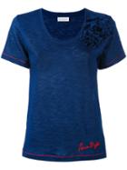 Sonia Rykiel - Floral T-shirt - Women - Cotton - M, Blue, Cotton