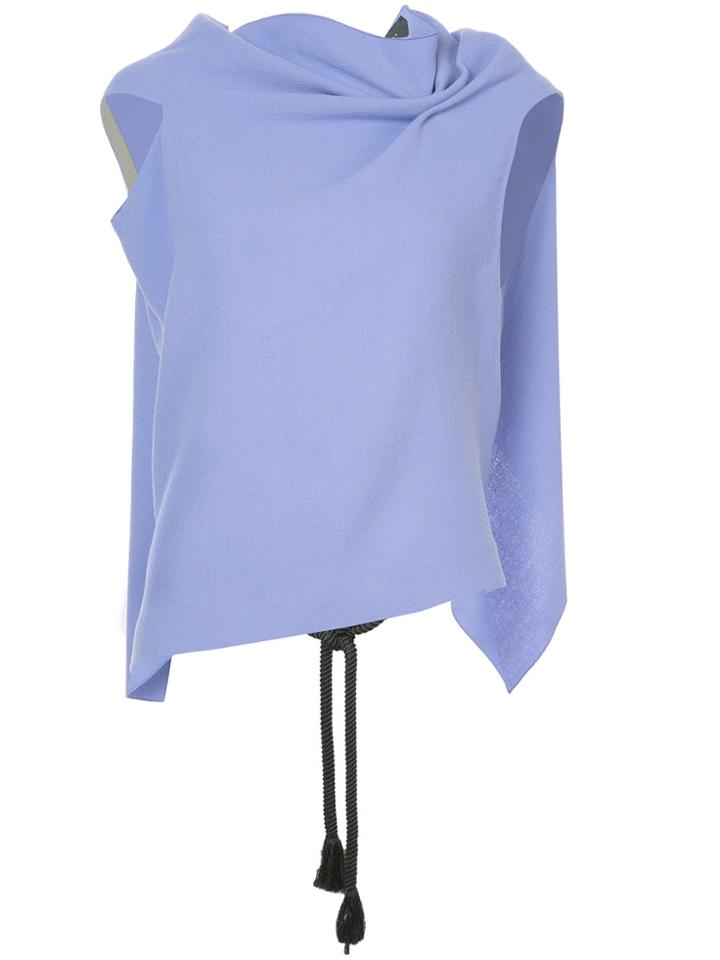 Roland Mouret Open Back Draped Blouse - Pink & Purple