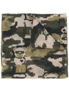 Furla Geometric Camouflage Pattern Scarf, Women's, Green, Silk/modal
