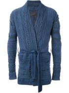 Laneus Cable Knit Robe Style Tie Up Cardigan