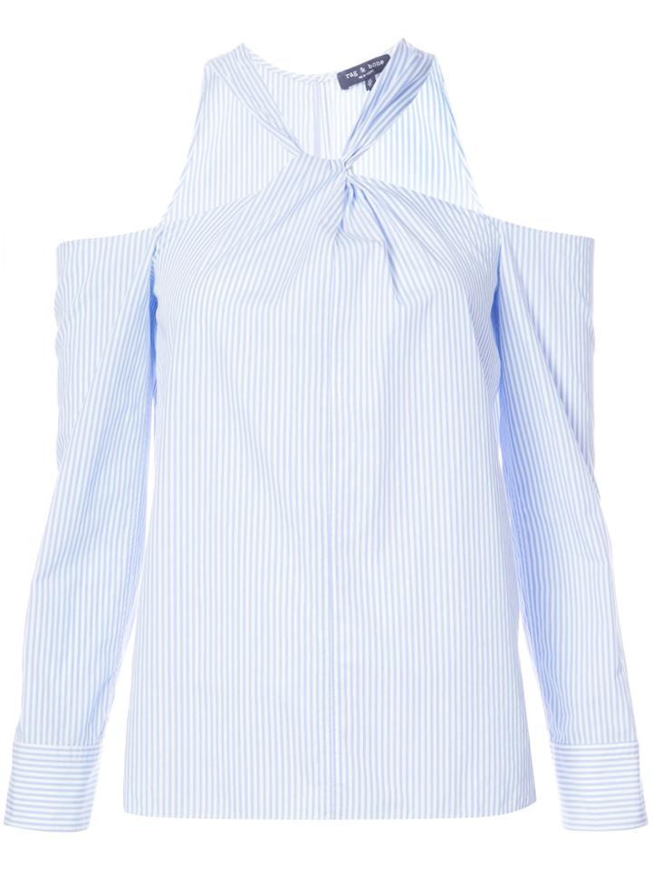 Rag & Bone Striped Cold Shoulder Top - Blue