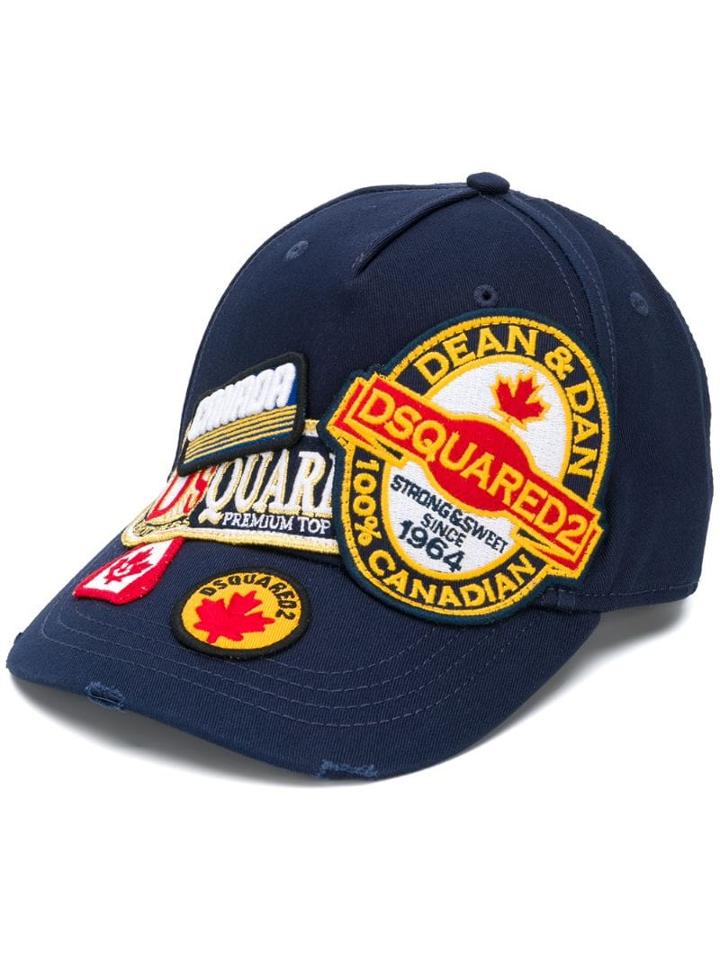 Dsquared2 Appliqué Badges Cap - Blue