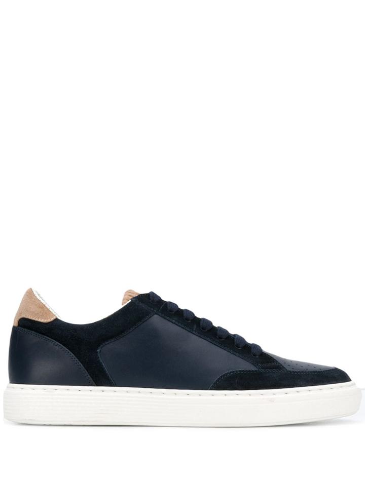 Brunello Cucinelli Ribbed Tongue Sneakers - Blue