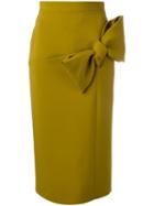 Roksanda Bow Detail Pencil Skirt, Women's, Size: 8, Green, Polyester/spandex/elastane/viscose/polyamide