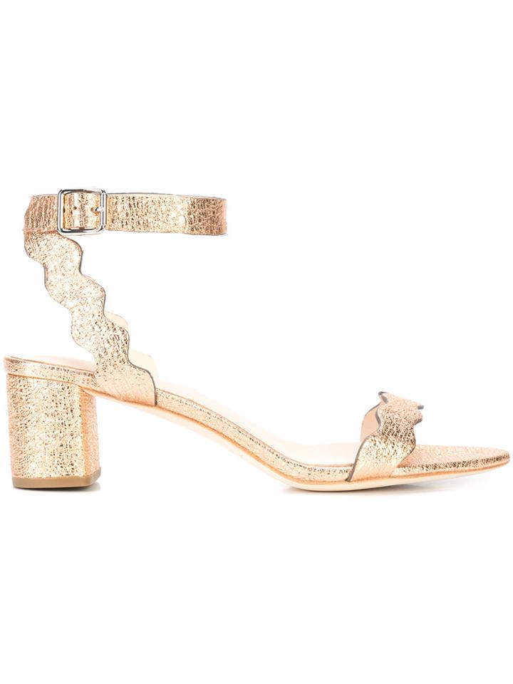 Loeffler Randall Emi Scalloped Edge Sandals - Pink & Purple