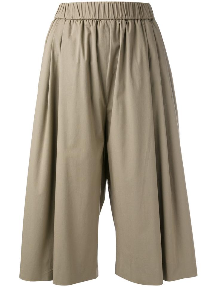 Fabiana Filippi Wide Leg Soft Short Trousers, Women's, Size: 42, Nude/neutrals, Cotton/spandex/elastane/polyester