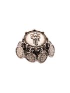 Roberto Cavalli Dangling Coin Ring - Silver