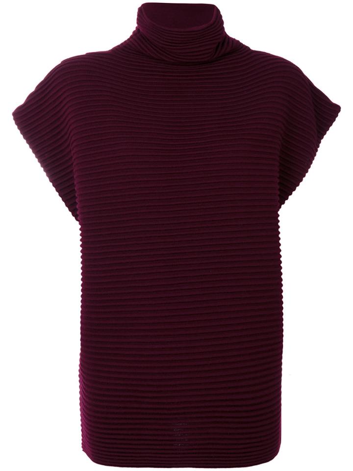 Victoria Victoria Beckham Short Sleeved Knitted Top - Red