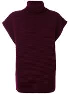 Victoria Victoria Beckham Short Sleeved Knitted Top - Red