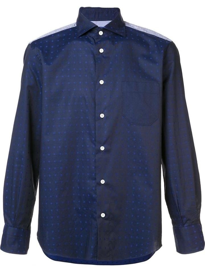 Junya Watanabe Comme Des Garçons Dotted Button Down Shirt, Men's, Size: Small, Blue, Cotton