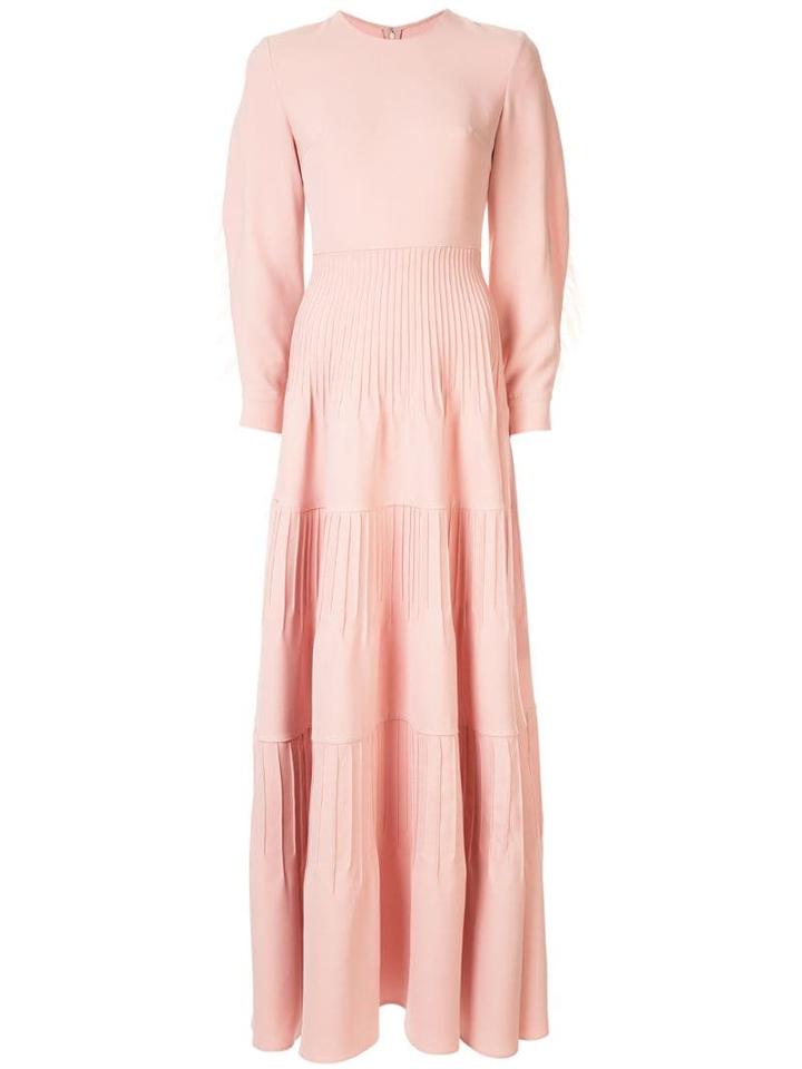 Huishan Zhang Audrey Feather-trimmed Gown - Pink