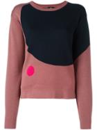 Ps By Paul Smith Bicolour Circle Design Jumper, Women's, Size: Large, Pink/purple, Wool