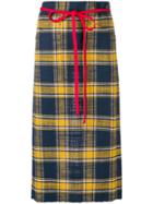 R13 Plaid A-line Skirt - Yellow & Orange