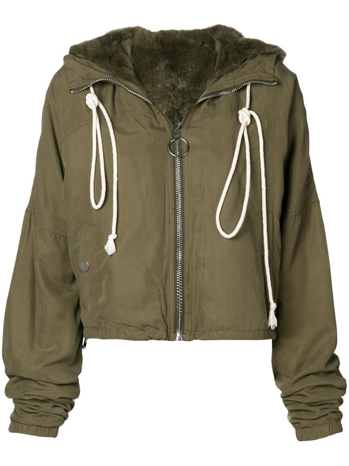 Liska Fur Hooded Jacket - Green