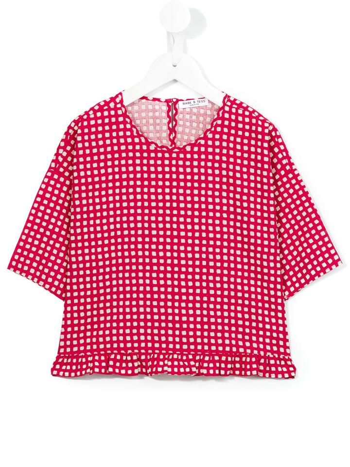 Babe And Tess Checked T-shirt, Girl's, Size: 6 Yrs, Red
